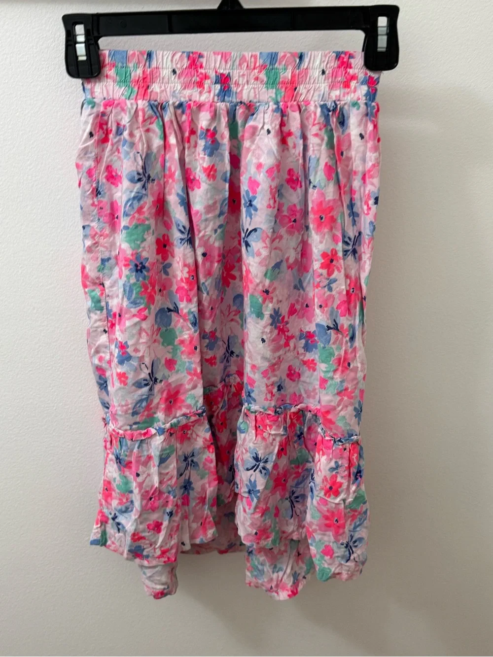 OshKosh B'gosh Pink Floral Smocked Maxi Skirt girls size 6